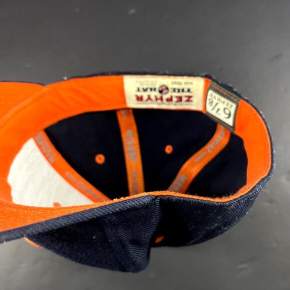Zephyr Navy Blue & Orange S Logo Cap Size 6 7/8 - Picture 6 of 6